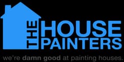Logo for The House Painters - Nashville, a painting company in Nashville, Tennessee. The image shows the blue House Painters Nashville roof wordmark.