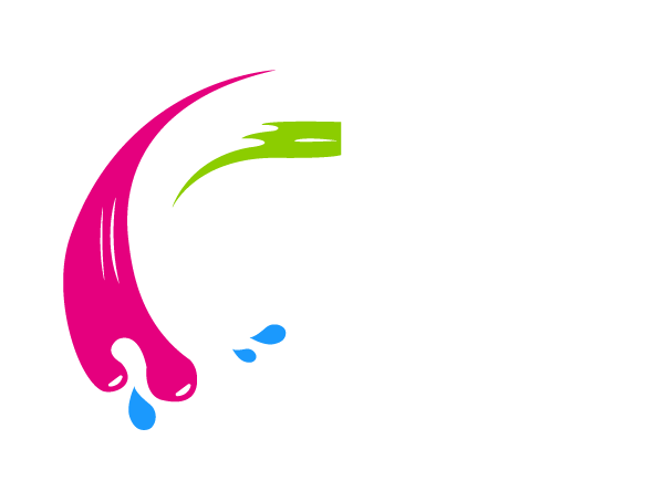 This is an image from Rhodes Custom Finishes Painting Co, located in Missouri. The logo for Rhodes Custom Finishes Painting Co features stylized lettering with a paint roller graphic and bold paint stroke accents representing professional painting and finishing services.