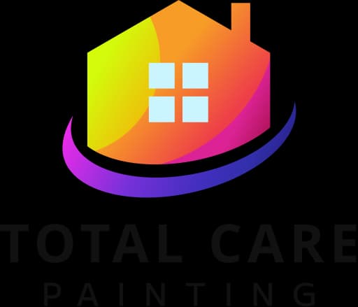 This is an image from Total Care Painting, located in Massachusetts. The logo for Total Care Painting features a colorful gradient house icon with a curved underline and bold black text.
