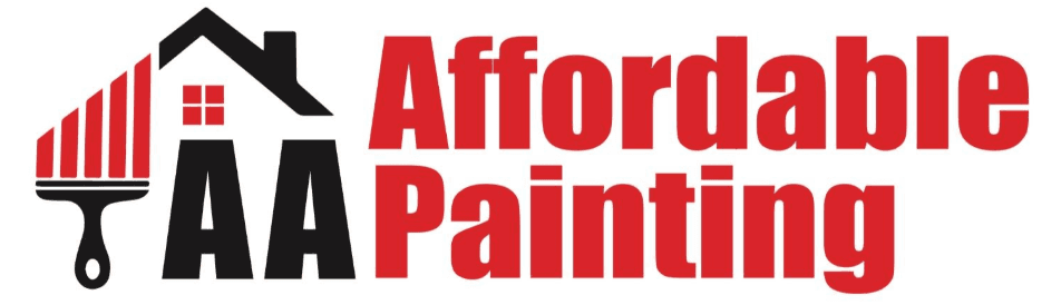 This is an image from AA Affordable Painting, located in Illinois. The logo for AA Affordable Painting features bold red and black text with a house roof, window, and paintbrush graphic