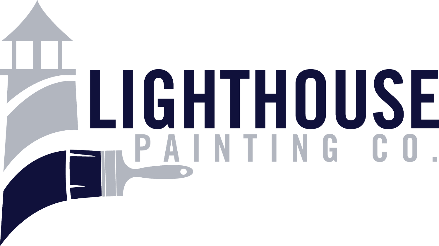 This is an image from Lighthouse Painting Co., located in Alabama. The image shows the Lighthouse Painting Co. logo featuring a lighthouse and paintbrush graphic with bold lettering, representing the company’s professional painting brand.