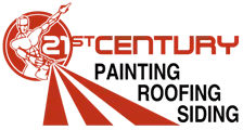 This is an image from 21st Century Painting Roofing & Siding of Austin, located in Texas. The logo for 21st Century Painting Roofing & Siding of Austin features bold red text with a circular emblem and radiating lines.