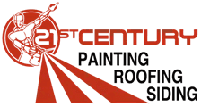 This is an image from 21st Century Painting Roofing & Siding of Austin, located in Texas. The logo for 21st Century Painting Roofing & Siding of Austin features bold red text with a circular emblem and radiating lines.