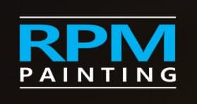 This is an image from RPM Painting & Home Improvement, located in Missouri. The logo for RPM Painting & Home Improvement features bold modern lettering with blue and white text on a dark background, representing professional painting and home improvement services.
