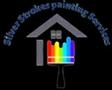 This is an image from Silver Strokes Painting & Services, located in Florida. The logo for Silver Strokes Painting & Services features a house graphic with a paint roller and a rainbow color spectrum design.