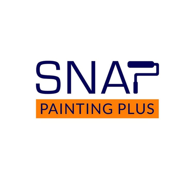 This is an image from Snap Painting Plus, located in Kentucky. The logo for Snap Painting Plus features bold navy lettering with a paint roller graphic integrated into the word “Snap” above an orange bar reading “Painting Plus.”
