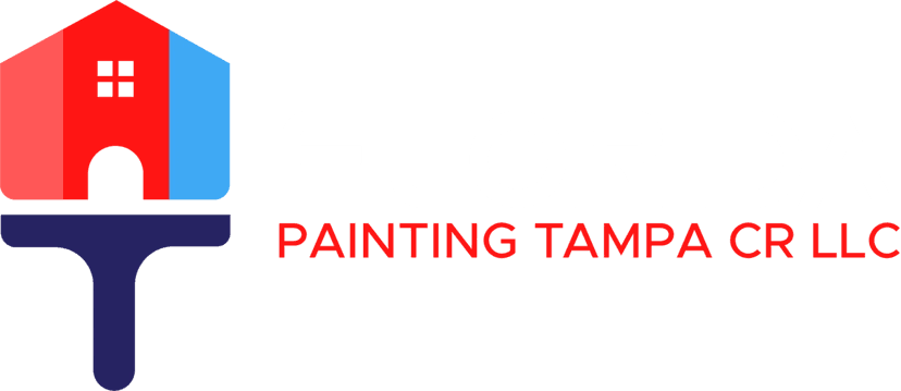 This is an image from Florida Painting Tampa Cr company, located in Tampa, FL. The image is a Florida Painting Tampa CR LLC logo featuring stylized paintbrush forming a house, residential and commercial painting services