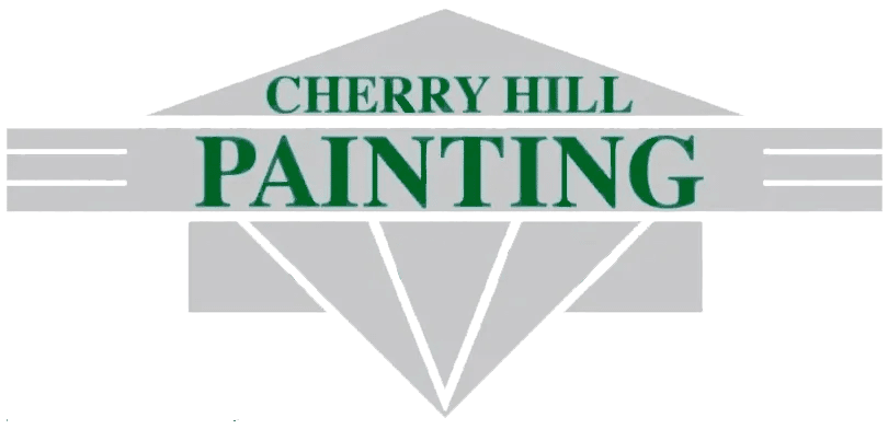 Logo for Cherry Hill Painting. The design features green text over a diamond-shaped background, symbolizing quality and precision.