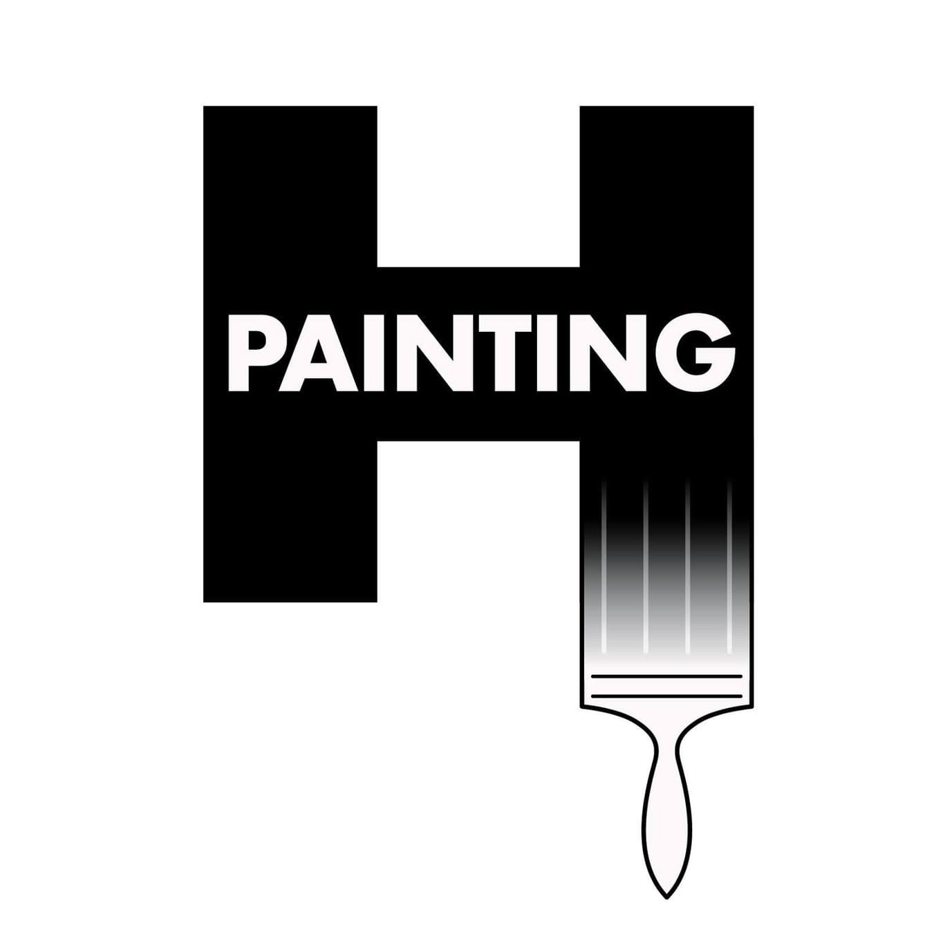 This is an image from H Painting, located in Pennsylvania. The logo for H Painting features a bold black letter H with the word painting across it and a paintbrush graphic integrated into the design.