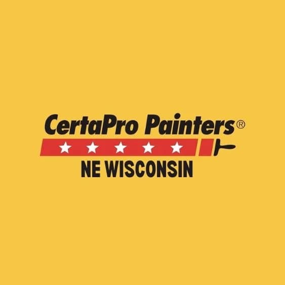 This is an image from CertaPro Painters of NE Wisconsin, located in Wisconsin. The logo for CertaPro Painters of NE Wisconsin features bold black and red text with a paint roller graphic and star accents on a yellow background representing the painting company brand.
