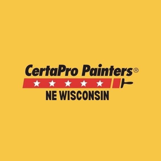 This is an image from CertaPro Painters of NE Wisconsin, located in Wisconsin. The logo for CertaPro Painters of NE Wisconsin features bold black and red text with a paint roller graphic and star accents on a yellow background representing the painting company brand.