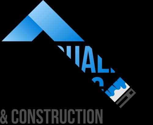 "This is an image from Pro Quality Painting & Construction, located in Texas. The logo for Pro Quality Painting & Construction features a blue geometric roof shape above bold black text, with a paintbrush graphic forming the letter ‘G’."