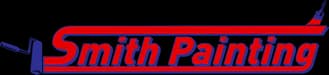 Logo for Smith Painting LLC, a painting company in Chattanooga, Tennessee. The image shows the red-and-blue Smith Painting wordmark with a paintbrush.