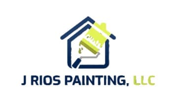 This is an image from J Rios Painting, LLC, located in Ohio. The logo for J Rios Painting, LLC features a blue house outline with a green paint roller icon and bold blue and green lettering.