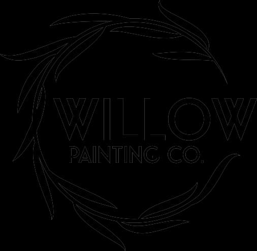 “This is an image from Willow Painting Co., located in Texas. The logo for Willow Painting Co. features a circular wreath of willow leaves surrounding the company name in clean, modern lettering.”