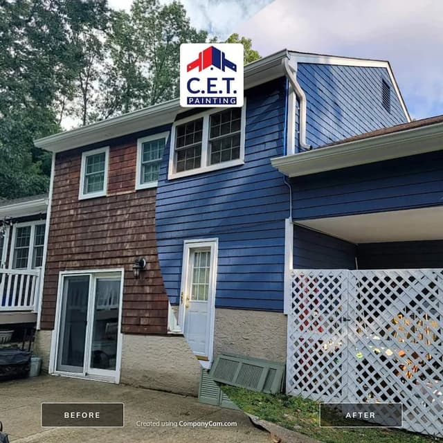 White Chooz Painters logo with blue background placeholder for paintig company logos