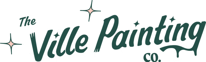 This is an image from The Ville Painting Co., located in Tennessee. The logo for The Ville Painting Co. features stylish green cursive text with small star accents, giving it a clean and modern look.