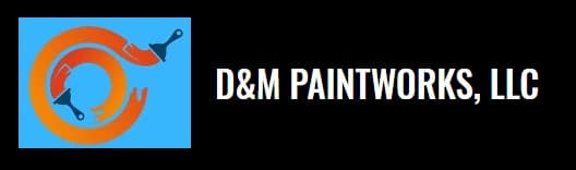 This is an image from D&M Paintworks, LLC, located in Alabama. The logo for D&M Paintworks, LLC features a modern circular paint design with paint rollers and bold lettering.