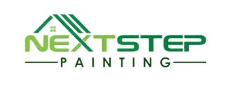 This is an image from Next Step Painting, located in Washington. The logo for Next Step Painting features green and white text with a roofline graphic above the company name.