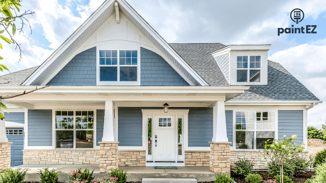 White Chooz Painters logo with blue background placeholder for paintig company logos