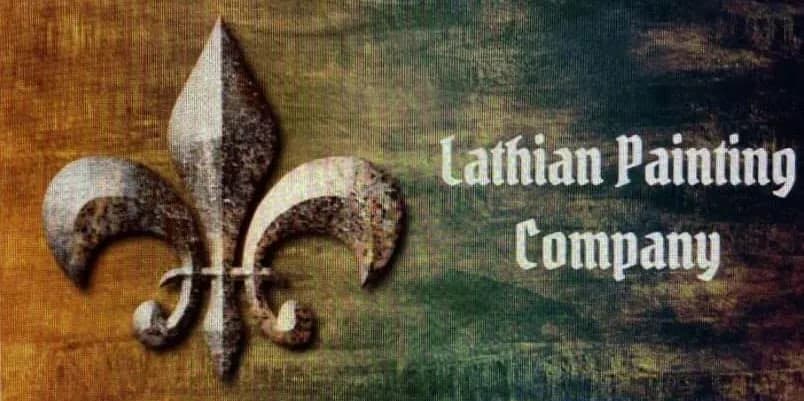 This is an image from Lathian Painting Company. The image shows the Lathian Painting Company logo featuring a stylized fleur-de-lis with textured coloring.