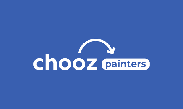 White Chooz Painters logo with blue background placeholder for paintig company logos