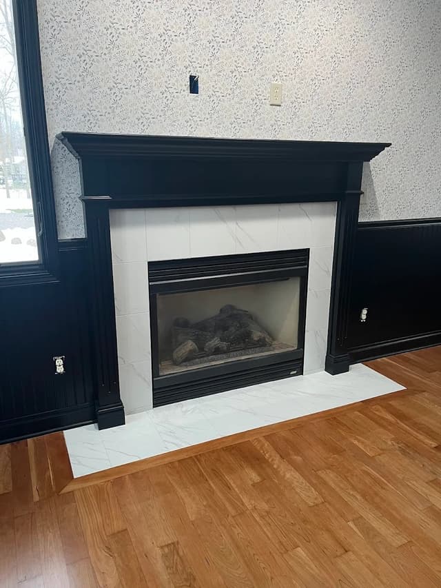 White Chooz Painters logo with blue background placeholder for paintig company logos