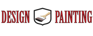 This is an image from Design Painting of Staten Island, located in New York. The logo for Design Painting of Staten Island features red serif text with a shield-shaped emblem at the center containing a detailed paintbrush illustration.