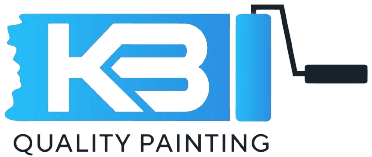 This is an image from KB Quality Painting, located in New York. The logo for KB Quality Painting features a stylized ‘KB’ in gradient blue with a paint roller graphic extending from the letter B.