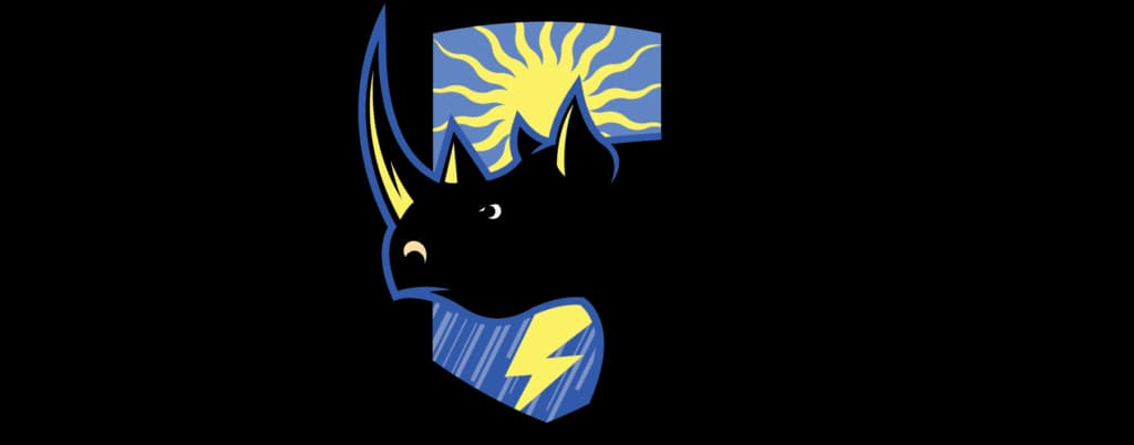 "This is an image from Rhino Shield Texas, located in Texas. The logo for Rhino Shield Texas features a black rhino head with a yellow horn, a blue shield background, and a stylized yellow sunburst."