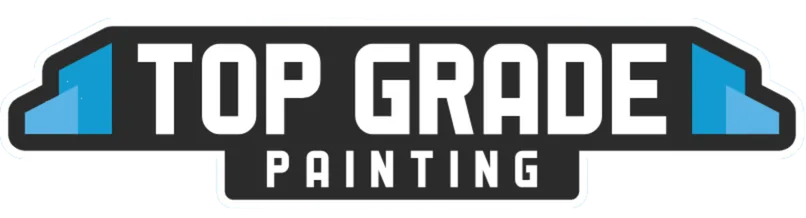 This is an image from Top Grade Painting, located in Washington. The logo for Top Grade Painting features bold white text on a black badge design with blue geometric accents.