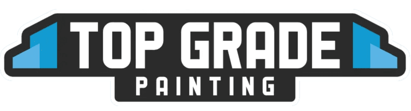This is an image from Top Grade Painting, located in Washington. The logo for Top Grade Painting features bold white text on a black badge design with blue geometric accents.