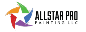 This is an image from All Star Pro Painting LLC, located in Arizona. The logo for All Star Pro Painting LLC features bold black text with a colorful star-shaped paint graphic in green, orange, red, purple, and blue.