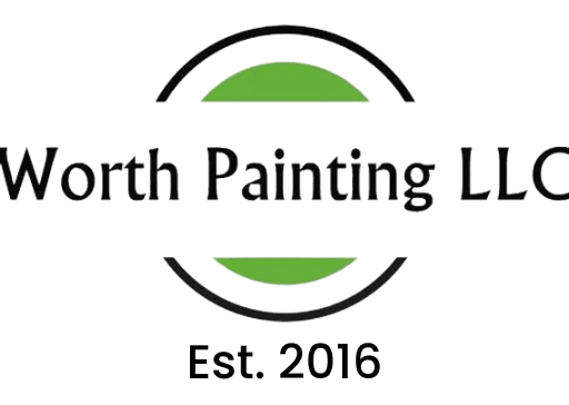 This is an image from Worth Painting, LLC, located in North Carolina. This is a Worth Painting LLC logo with a green circle and black text, representing a professional painting company.