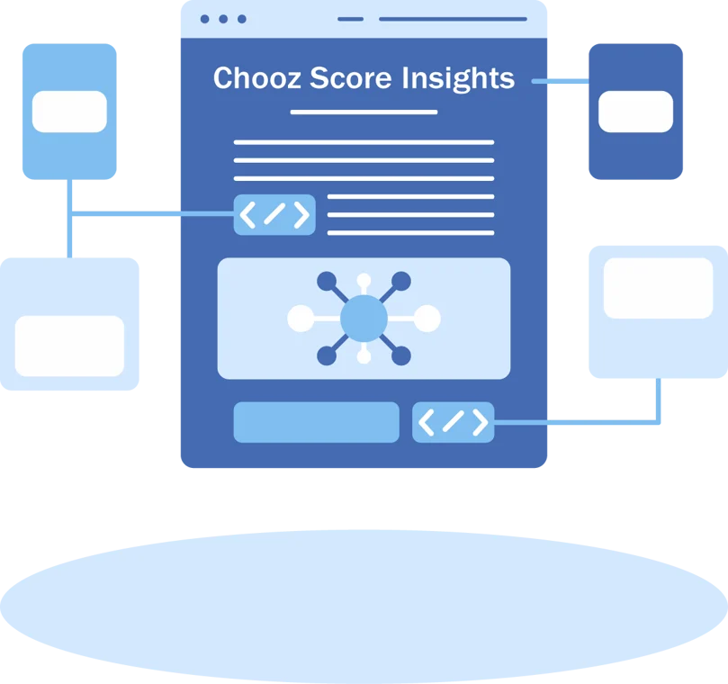 Illustration of business credibility and operations dashboard with website, checklist, calendar, video content, and customer messages