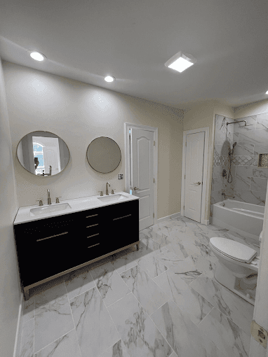 White Chooz Painters logo with blue background placeholder for paintig company logos