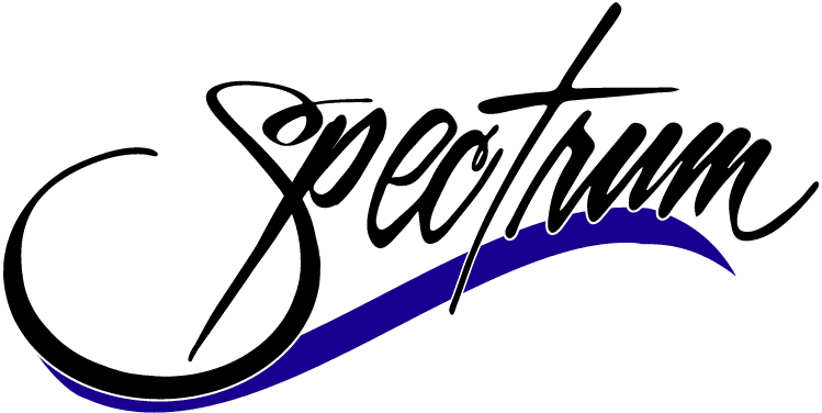 This is an image from Spectrum Painting, located in New Jersey. The logo for Spectrum Painting features the word 'Spectrum' in a flowing black script font with a bold blue underline accent.