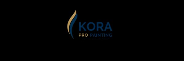 This is an image from Kora Pro Painting, located in Illinois. The logo for Kora Pro Painting features a blue and gold curved paint-stroke icon beside bold blue and gold company lettering.