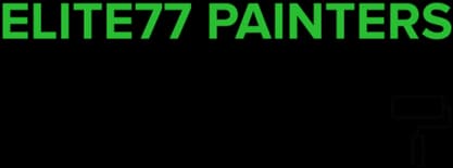 This is an image from Elite77 Painters, located in Missouri. The logo for Elite77 Painters features bold green lettering with a minimalist paint roller icon, representing professional residential and commercial painting services.