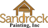 This is an image from Sandrock Painting Inc, located in Ohio. The logo for Sandrock Painting Inc features the company name in gold lettering with a stylized house roof icon above the text.