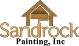 This is an image from Sandrock Painting Inc, located in Ohio. The logo for Sandrock Painting Inc features the company name in gold lettering with a stylized house roof icon above the text.