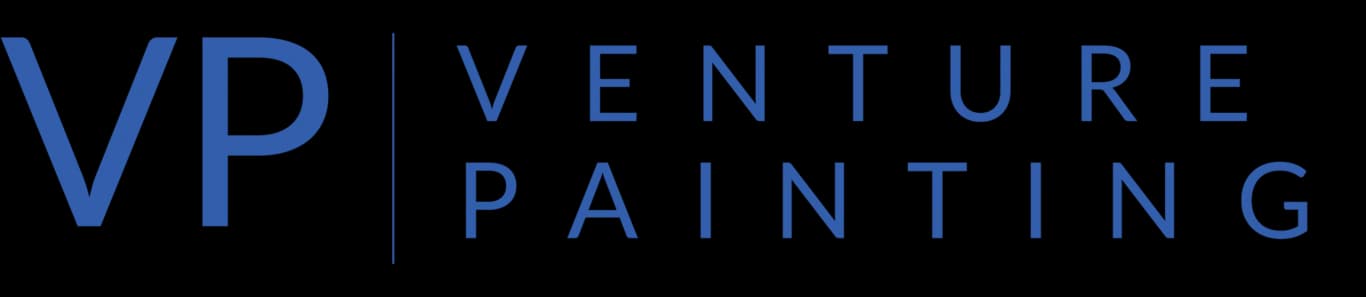 This is an image from Venture Painting, located in Texas. The logo for Venture Painting features the initials ‘VP’ in bold blue lettering followed by the words ‘Venture Painting’ in a clean, modern blue typeface.