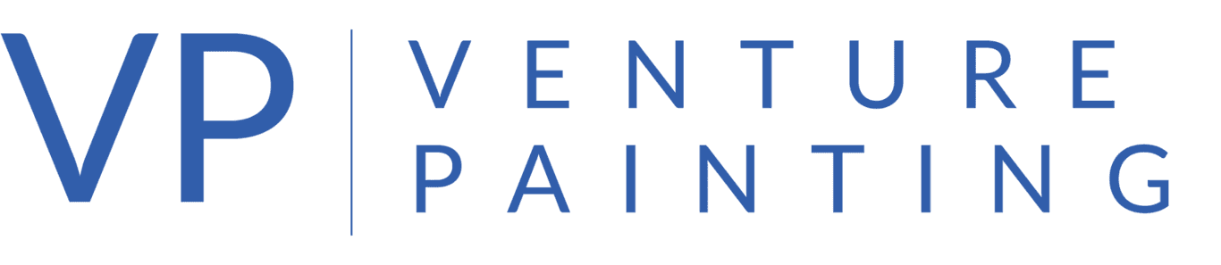This is an image from Venture Painting, located in Texas. The logo for Venture Painting features the initials ‘VP’ in bold blue lettering followed by the words ‘Venture Painting’ in a clean, modern blue typeface.