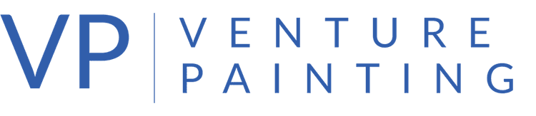 This is an image from Venture Painting, located in Texas. The logo for Venture Painting features the initials ‘VP’ in bold blue lettering followed by the words ‘Venture Painting’ in a clean, modern blue typeface.