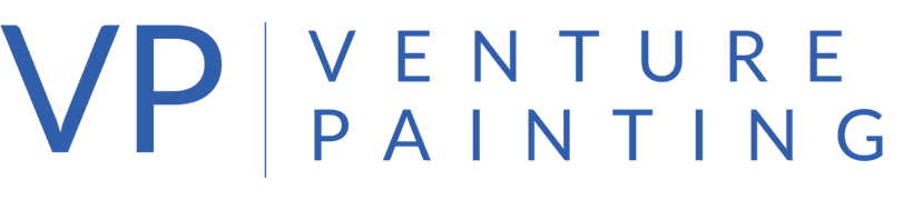 This is an image from Venture Painting, located in Texas. The logo for Venture Painting features the initials ‘VP’ in bold blue lettering followed by the words ‘Venture Painting’ in a clean, modern blue typeface.