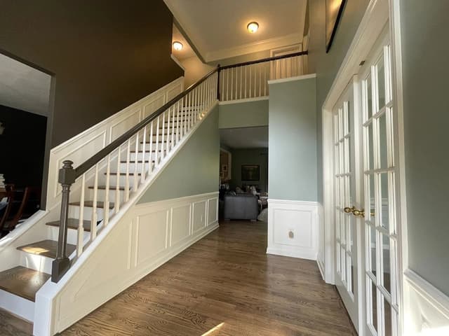 White Chooz Painters logo with blue background placeholder for paintig company logos