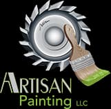 This is an image from Artisan Painting, located in Pennsylvania. The logo for Artisan Painting features a circular saw blade graphic with a paintbrush design and green accent text.