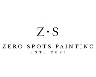This is an image from Zero Spots Painting LLC, located in Alabama. The logo for Zero Spots Painting LLC features minimalist lettering with a stylized paintbrush mark and clean black typography.