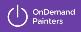 This is an image from OnDemand Painters, located in Missouri. The logo for OnDemand Painters features a modern purple background with a white power-button icon and clean, bold lettering representing the painting company.