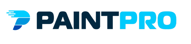 This is an image from PaintPro, located in Texas. The logo for PaintPro features a stylized blue paint-stroke emblem next to bold dark and light blue text spelling the company name.
